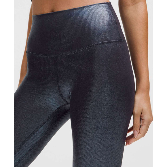 (8) NWT $128 Lululemon Align HR Ribbed Pant 28" *Shine Foil Print Black Night - Picture 6 of 6